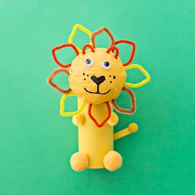 Cute Paper Tube Lion Craft by Hello Wonderful