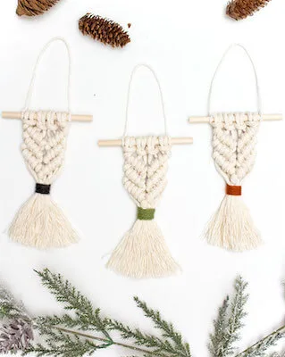 DIY Macrame Christmas Ornaments by A Pretty Fix