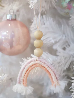 DIY Macrame Rainbow Ornaments by A Bubbly Life