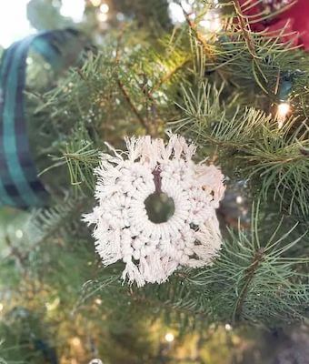 DIY Macrame Wreath Ornament by Joyful Derivatives