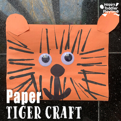 Manualidad fácil de tigre de papel de Happy Toddler Playtime