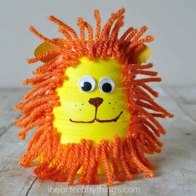 Foam Cup Lion Craft For Kids by I Heart Crafty Things