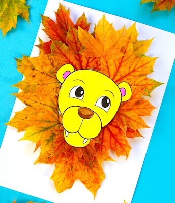 Lion Leaf Craft by Easy Peasy And Fun