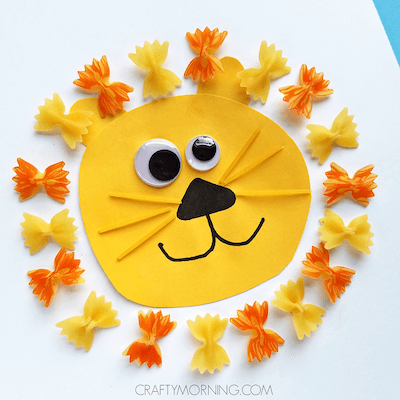 Pasta Noodle Lion Craft For Kids by Crafty Morning