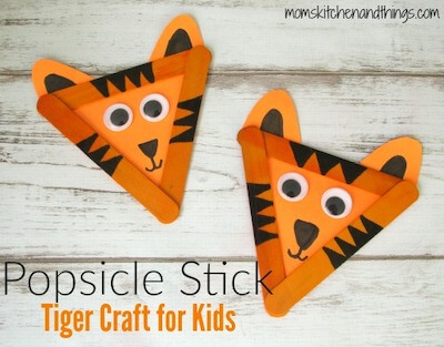 Popsicle Stick Tiger Craft by Crafty Morning