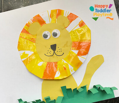 Salad Spinner Lion Craft by Happy Toddler Playtime