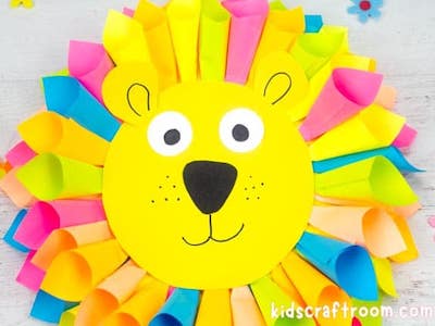 Sticky Note Lion Craft para niños por Kids Craft Room