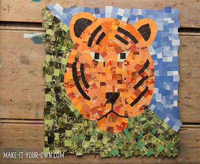 Tiger Paper Collage Craft by Make It Your Own