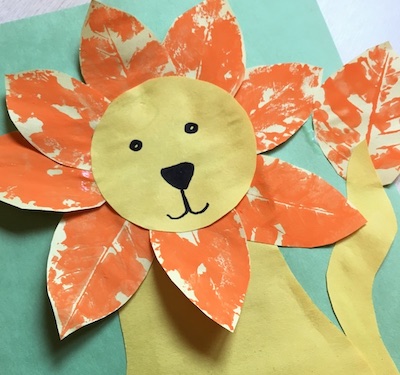 Vibrant Lion Craft With Leaf Stamping by Craft, Learn & Play