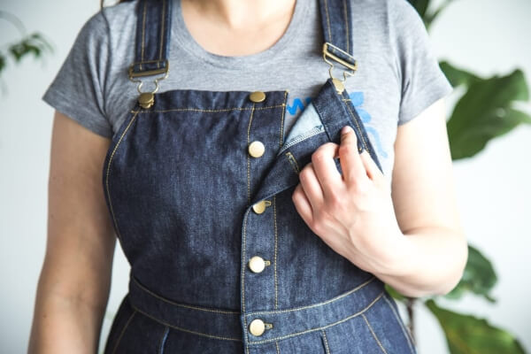 Button Front Free Dungaree Sewing Pattern by Closet Core Patterns