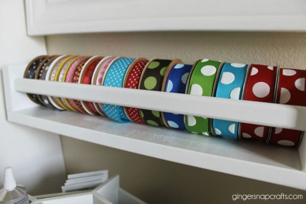 DIY Ribbon Craft Room Storage