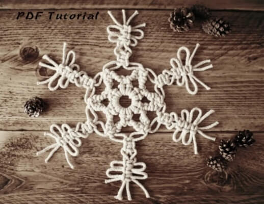 DIY Snowflake Macrame Pattern by endlessForYou