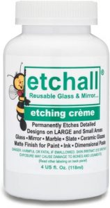 Etchall Etching Cream for Glass, Mirrors, Ceramics, Porcelain, Marble, and Slate