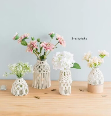 Macrame Flower Vase Centerpiece from BraidMate