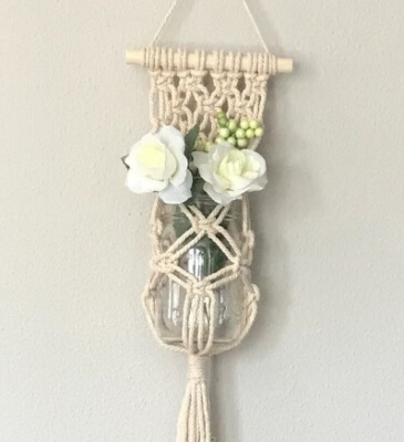 Macrame Flower Vase Plant Hanger from TheRaspberryWillow