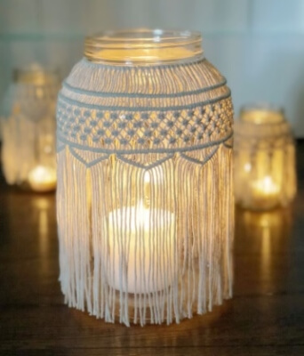 Macrame Jar Cover Pattern by thisiswhatidostudio