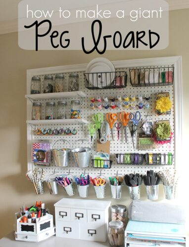 Pegboard Organization from Ginger Snap Crafts