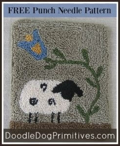 Primitive Sheep Punch Needle Pattern by Doodle Dog Designs