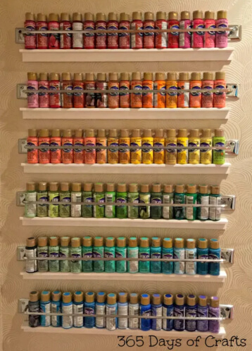 Tiered Paint Craft Storage Rooms