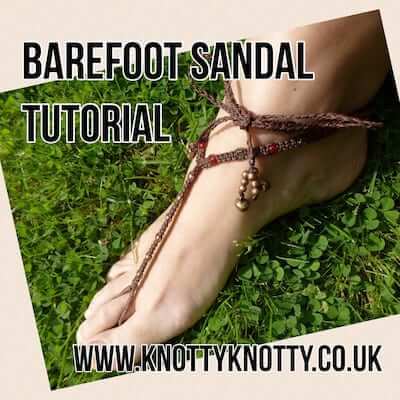 Beaded Macrame Barefoot Sandal Pattern by Knotty Knotty Macrame