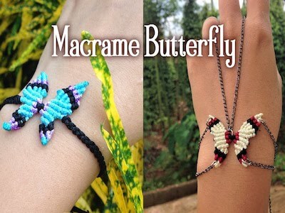 Macrame Butterfly Bracelet Tutorial by Macrame Tita
