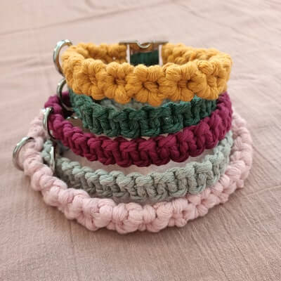 Macrame Square Dog Collar from Ludilun Makery
