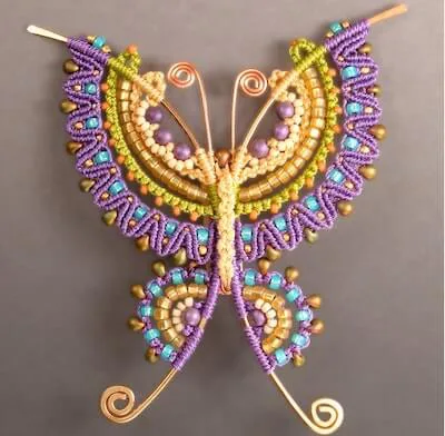 Micro Macrame Butterfly Brooch Pattern by Micro Macrame Maven