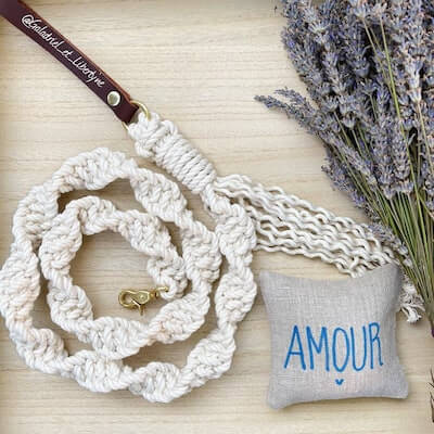 Macrame Woven Dog Leash from Galadriel Et Libertyne