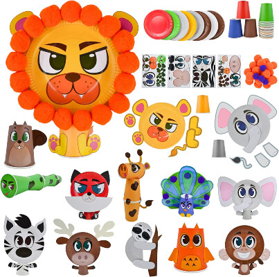 26PCS Fun Animal Paper Plate Crafts Arts for Kids from JoyinDirect