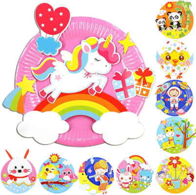 Animal Paper Plate Sticker for Craft Parties from JUYEE US