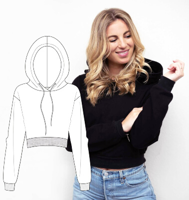 Cropped Hoodie Sewing Pattern by Makeityoursthelabel