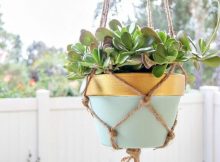DIY Rope Plant Hanger Tutorial by Make and Takes
