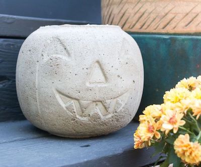 DIY Concrete Pumpkin For Halloween by Home Crux