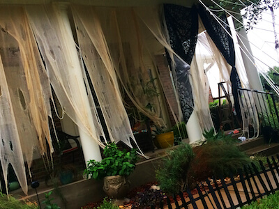 DIY Creepy Halloween Curtains by Home Style Austin