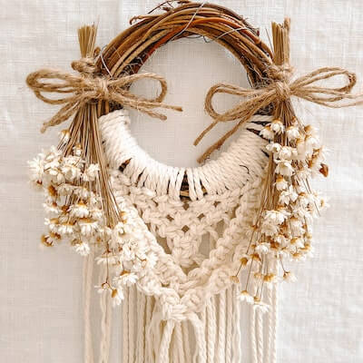 DIY Floral Macrame Wreath by Tys Knots