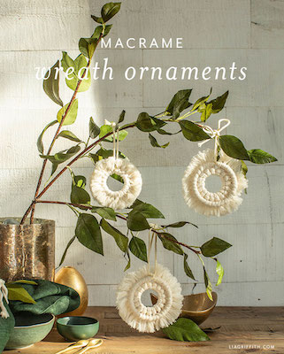 DIY Macrame Christmas Wreath Ornaments by Lia Griffith