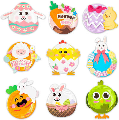 Easter Paper Plate Art Kits for Kids Educational DIY Craft from MALLMALL6