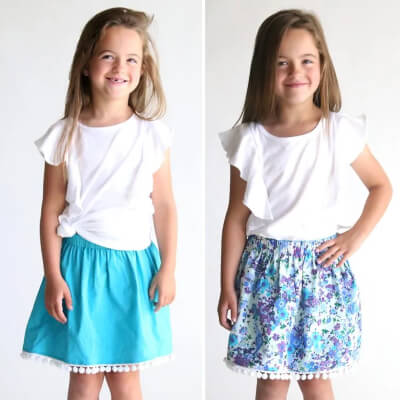 Easy Reversible Pom Pom Skirt Sewing Tutorial by It’s Always Autumn