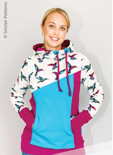 Lotte Colorblocked Hoodie for Women Pattern from SinclairPatterns