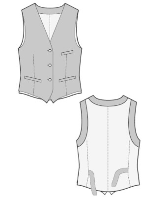 Mens Waistcoat Sewing Pattern by RALPHPINK