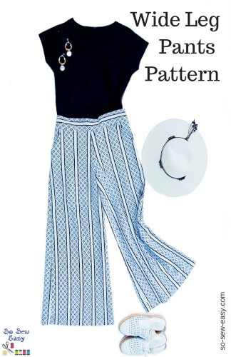 Wide Leg Pants Pattern by So Sew Easy