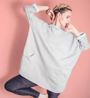 Yoga Cover Up Oversized Hoodie with Pockets by Sewillow