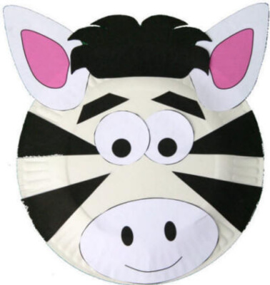 Zebra Animal Paper Plate Craft from DLTK Kids