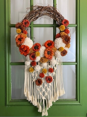 Corona de otoño Boho Macrame de Matching North