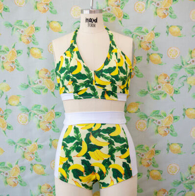 Cordia High Waisted Swimsuit Sewing Pattern by Mood Sewciety