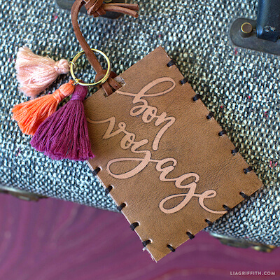 DIY Leather Luggage Tags by Lia Griffifth
