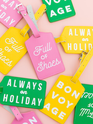 DIY Typographic Luggage Tags by Sarah Hearts