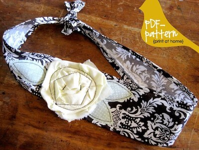 Fabric Flower Headband Sewing Pattern by Twirly Bird Patterns