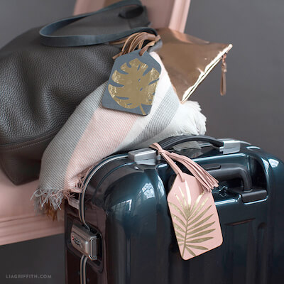 Foiled Tropical Luggage Tags by Lia Griffith