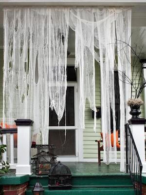 Ghostly Outdoor Draperies For Halloween by HGTV